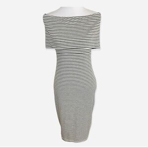 Goodnight Macaroon Striped Off The Shoulder Barbiecore Pin Up Style Dress S